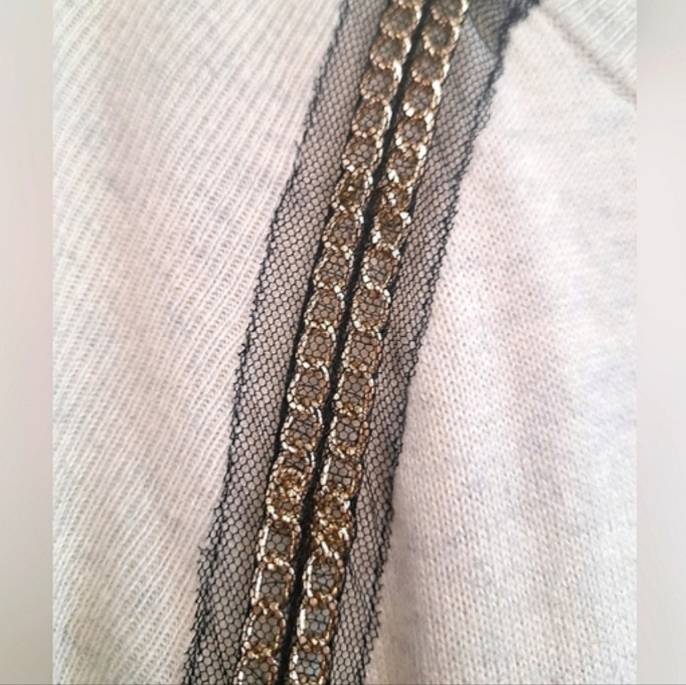 RACHEL Rachel Roy Cream Relaxed Fit Elegant Embellished Chic Sweater Size Small - Picture 5 of 13
